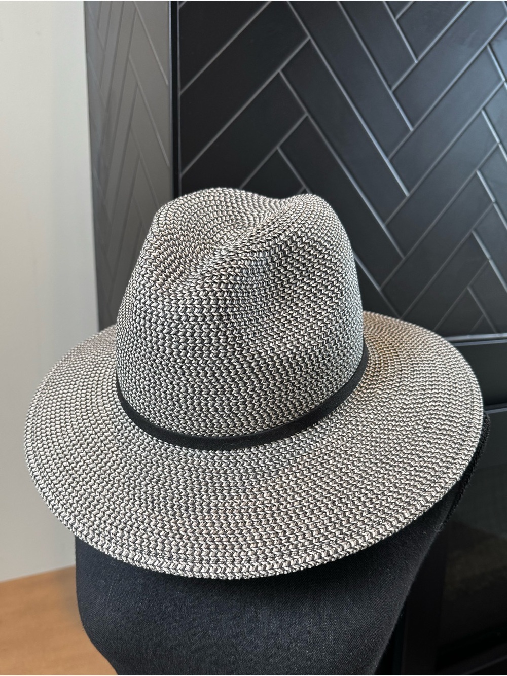 C.C Panama Hat with Suede Band Trim